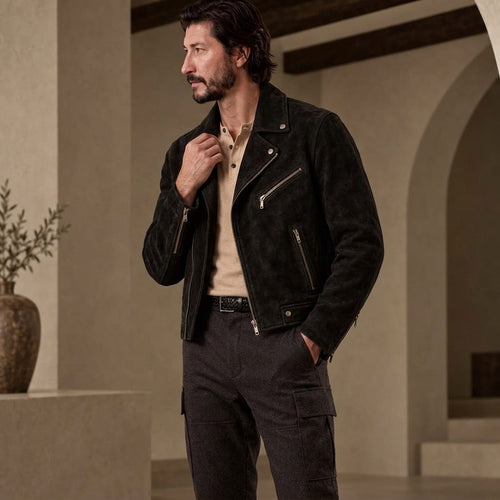 Black Suede Leather Jacket