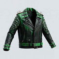 Leather Punk Jacket against a gray background