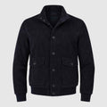 Royal Blue Bomber Jacket in Suede Leather