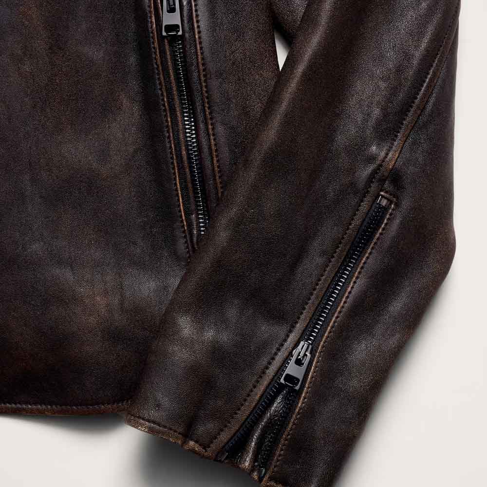 Vintage Leather Racing Jacket for Men